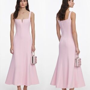 Self-Portrait NWOT PINK CREPE MIDI DRESS